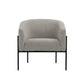 Mae 29 Inch Accent Armchair Barrel Gray Boucle Upholstery Black Metal By Casagear Home BM317045