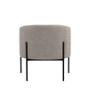 Mae 29 Inch Accent Armchair Barrel Gray Boucle Upholstery Black Metal By Casagear Home BM317045