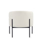 Mae 29 Inch Accent Armchair Barrel White Boucle Upholstery Black Metal By Casagear Home BM317046