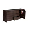 Ross 63 Inch Buffet Console Cabinet Door Shelves 3 Drawers Dark Brown By Casagear Home BM317053