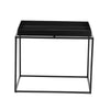 Bixy 24 Inch Side End Table Black Tray Top Open Cubic Metal Frame By Casagear Home BM317055