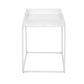 Bixy 24 Inch Side End Table White Tray Top Open Cubic Metal Frame By Casagear Home BM317056