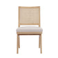 Isha Cane Side Dining Chair Set of 2 Cushioned Seat White and Brown By Casagear Home BM317060