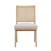 Isha Cane Side Dining Chair Set of 2 Cushioned Seat White and Brown By Casagear Home BM317060