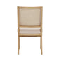 Isha Cane Side Dining Chair Set of 2 Cushioned Seat White and Brown By Casagear Home BM317060