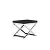 Sovi 20 Inch Accent Stool Ottoman Steel Legs Cushioned Black Faux Leather By Casagear Home BM317062