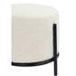 Aop 13 Inch Boucle Ottoman Stool Round Cushioned Seat White Boucle Black By Casagear Home BM317069