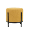 Aop 13 Inch Boucle Ottoman Stool Round Cushioned Seat Yellow Boucle Black By Casagear Home BM317070