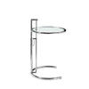 Deko Side Table 28-39 Inch Adjustable Height Round Glass Top Chrome By Casagear Home BM317072