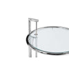 Deko Side Table 28-39 Inch Adjustable Height Round Glass Top Chrome By Casagear Home BM317072