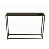 Eme 38 Inch Console Sofa Table Rectangular Top Modern Black Metal Frame By Casagear Home BM317075