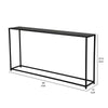 Eme 56 Inch Console Sofa Table Rectangular Top Modern Black Metal Frame By Casagear Home BM317076