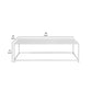 Eme 48 Inch Coffee Table Rectangular Tabletop Modern White Metal Frame By Casagear Home BM317077