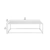 Eme 48 Inch Coffee Table Rectangular Tabletop Modern White Metal Frame By Casagear Home BM317077