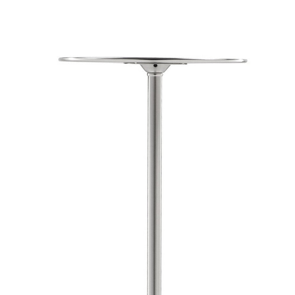 Mars 8 Inch Side End Drink Table Round Dome Tapered Base Silver By Casagear Home BM317080