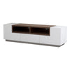 Fila 71 Inch TV Media Console 3 Pull Out Drawers Open Center White Brown By Casagear Home BM317082