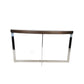 Tini 55 Inch Console Table Half Moon Open Metal Frame Espresso Brown By Casagear Home BM317083