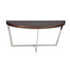 Tini 55 Inch Console Table Half Moon Open Metal Frame Espresso Brown By Casagear Home BM317083