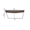 Tini 55 Inch Console Table Half Moon Open Metal Frame Espresso Brown By Casagear Home BM317083