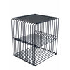 20 Inch Tall Side End Table 2 Shelves Square Top Black Metal Wire Frame By Casagear Home BM317084