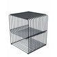 20 Inch Tall Side End Table 2 Shelves Square Top Black Metal Wire Frame By Casagear Home BM317084