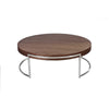 Dami 43 Inch Coffee Table Round Top Open Metal Frame Walnut Brown Finish By Casagear Home BM317085