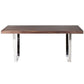 Ien 71 Inch Dining Table, Rectangular Top, Open Metal Panel, Walnut Brown By Casagear Home