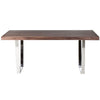 Ien 71 Inch Dining Table, Rectangular Top, Open Metal Panel, Walnut Brown By Casagear Home