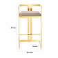 Suki 30 Inch Barstool Chair Beige Faux Leather Seat Stainless Steel Gold By Casagear Home BM317093