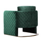 Usso 29 Inch Lounge Chair Green Velvet Diamond Quilted Design Metal By Casagear Home BM317103