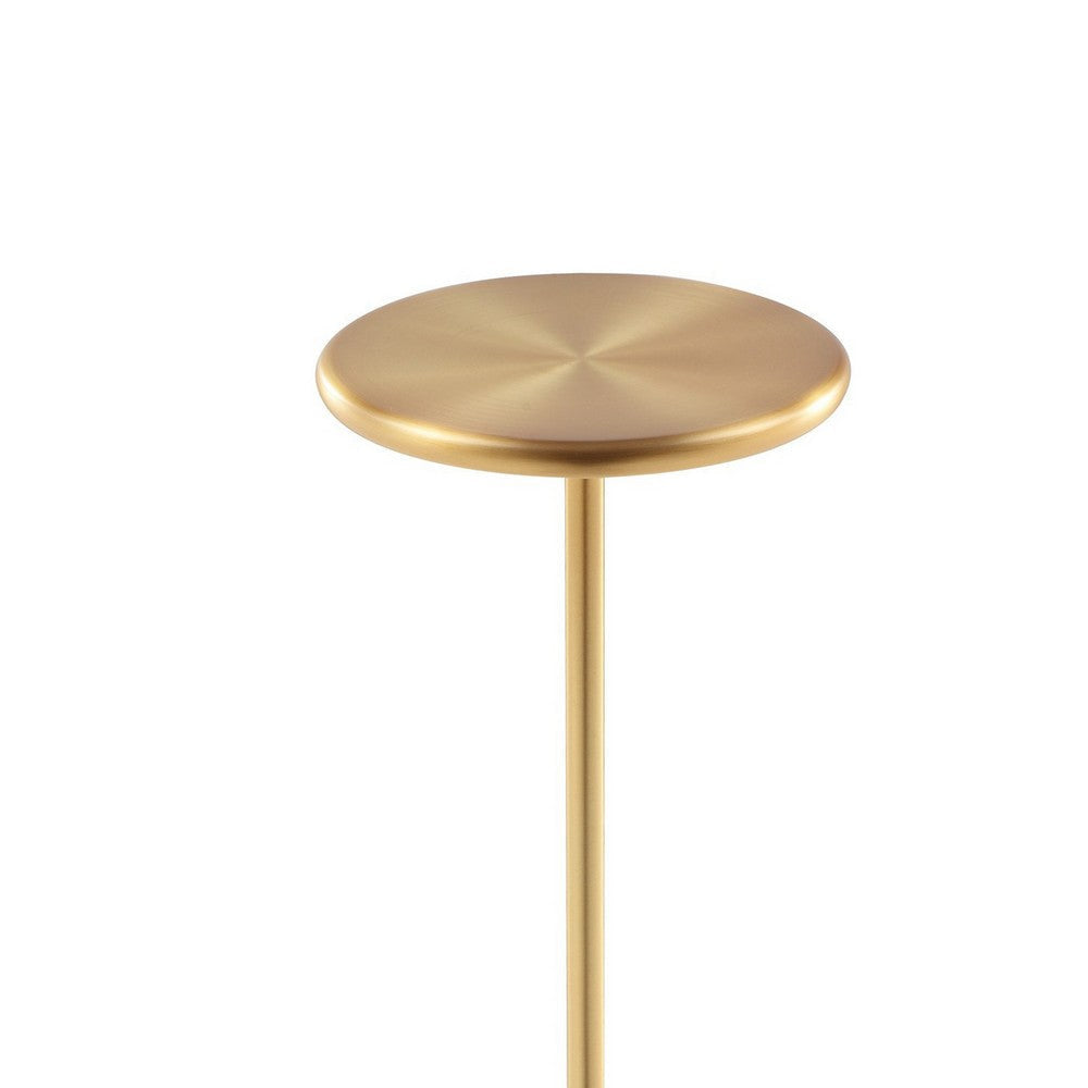 Mars 8 Inch Side End Drink Table Round Dome Base Slender Stem Gold Metal By Casagear Home BM317108