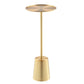 Ryan 8 Inch Side End Drink Table Round Tapered Dome Base Gold Metal By Casagear Home BM317109