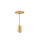 Ryan 8 Inch Side End Drink Table Round Tapered Dome Base Gold Metal By Casagear Home BM317109