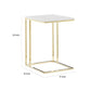 Zen 23 Inch Side End Tray Table White Tray Top Steel Base in Gold Finish By Casagear Home BM317117