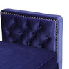 Vien 71 Inch Accent Bench Navy Tufted Velvet Nailhead Gold Polished Steel By Casagear Home BM317123