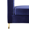 Vien 71 Inch Accent Bench Navy Tufted Velvet Nailhead Gold Polished Steel By Casagear Home BM317123