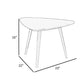 Hle 23 Inch Accent Table High Gloss Lacquer Triangular Top Steel White By Casagear Home BM317134