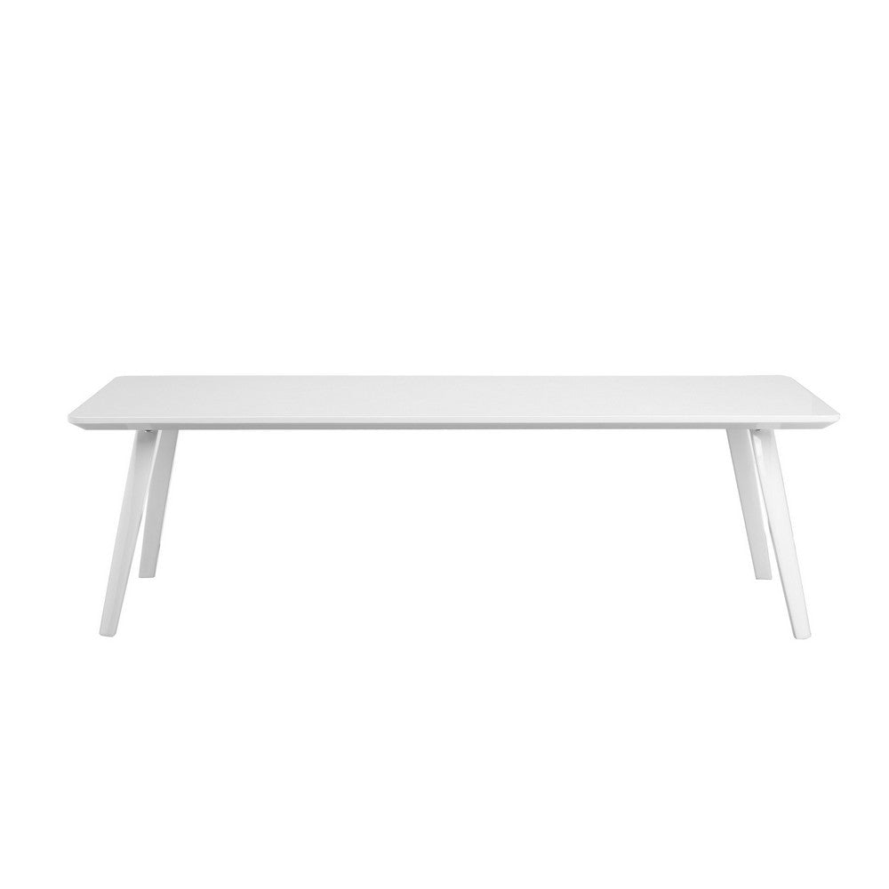 Hle 51 Inch Coffee Table Rectangular White Top Powder Coated Legs Wood By Casagear Home BM317140