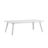 Hle 51 Inch Coffee Table, Rectangular White Top, Powder Coated Legs, Wood By Casagear Home