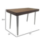 Hle 47 Inch Desk Walnut Brown Wood Top 2 Drawers High Polished Steel By Casagear Home BM317141