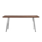 Hle 71 Inch Dining Table, Rectangular Walnut Brown Wood Top, Steel Legs By Casagear Home