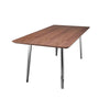 Hle 71 Inch Dining Table Rectangular Walnut Brown Wood Top Steel Legs By Casagear Home BM317143