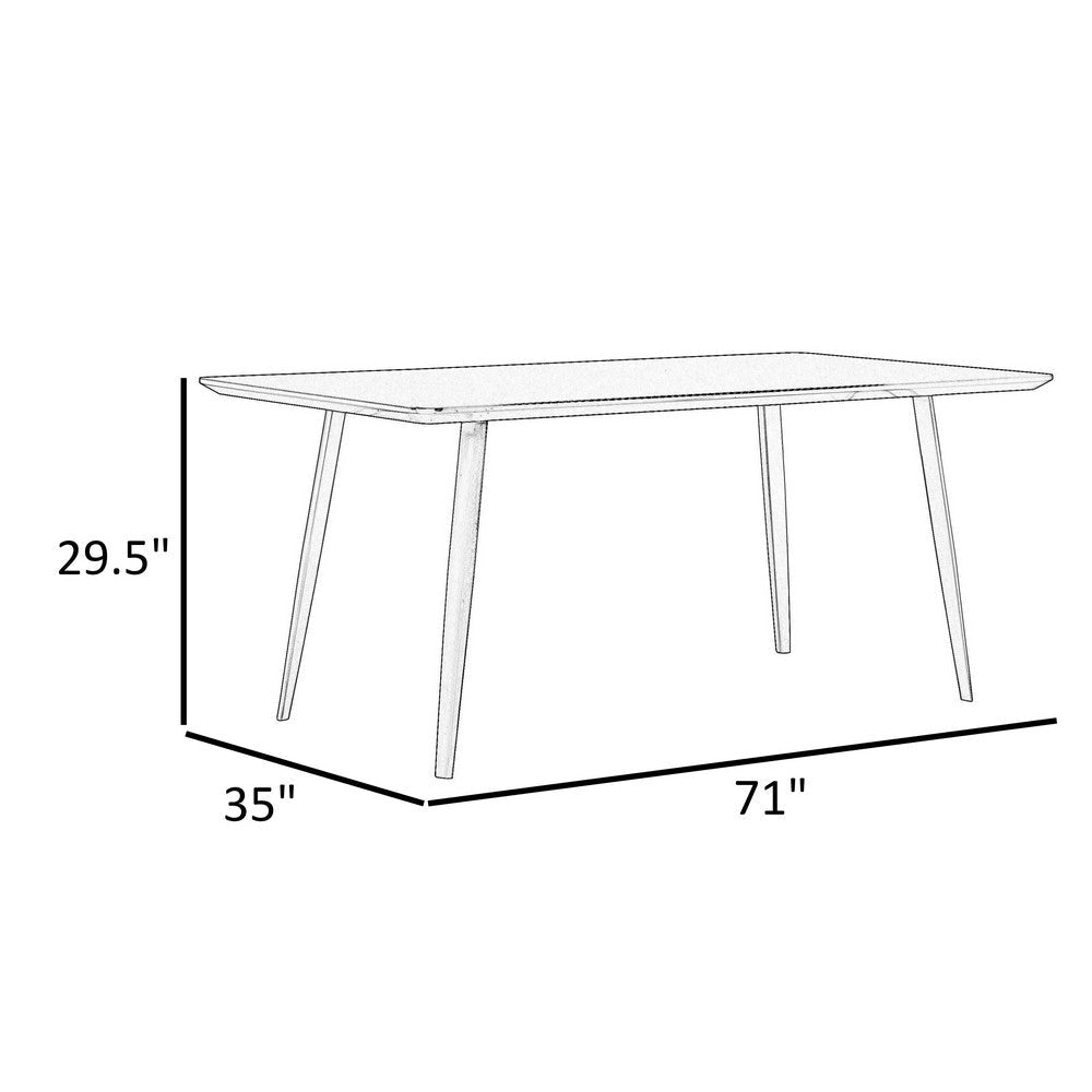 Hle 71 Inch Dining Table Rectangular Walnut Brown Wood Top Steel Legs By Casagear Home BM317143