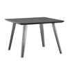 Hle 26 Inch Side End Table, Gray High Gloss Lacquer Top, Brushed Steel Legs By Casagear Home