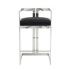 Suki 30 Inch Barstool Chair Black Faux Leather Silver Stainless Steel By Casagear Home BM317150