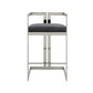 Suki 30 Inch Barstool Chair Gray Velvet Seat Silver Stainless Steel By Casagear Home BM317151