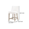 Ray 26 Inch Counter Stool Chair Cushioned White Linen Brown Ash Wood By Casagear Home BM317153