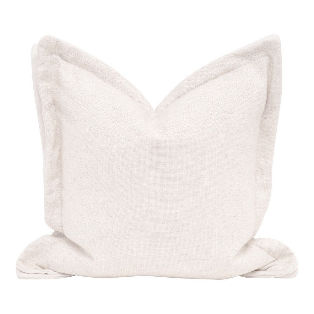 22 Inch Set of 2 Accent Throw Pillow Textured Polyester Cream White By Casagear Home BM317157