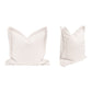 22 Inch Set of 2 Accent Throw Pillow, Textured Polyester, Cream White By Casagear Home