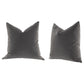 Kodi 26 Inch Set of 2 Accent Throw Pillows, Down Fill, Dark Gray Velvet By Casagear Home